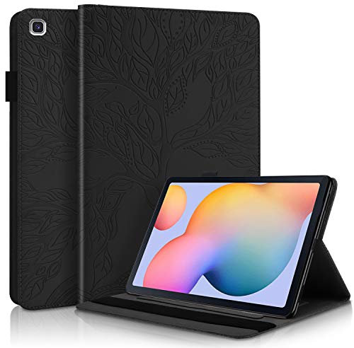 Vkooer Funda para Samsung Galaxy Tab S6 Lite 2024 10.4'' Carcasa PU Cuero [SM-P620/P625] Galaxy Tab S6 Lite 2024 Bolsillo Funda con Auto-Reposo/Activación y Función de Soporte, Negro