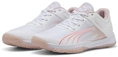 PUMA Damen Accelerate Turbo W+ Hallenturnschuh, White-Glowing RED-Rose Quartz-Alpine Snow, 40 EU