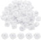 QUARKZMAN 100Pcs Mini Roses en Ruban Satiné de 1,5 cm, Fleurs en Tissu Artificielles pour la Décoration DIY, la Couture, l'Emballage de Cadeaux, les Accessoires de Mariage, Blanc