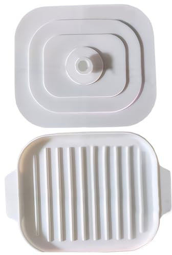 Microwave Bacon Cooker Tray 11x8.2x0.8'' Silicone Bacon Pan with Lid & Handles Bacon Baking Utensils Microwave Oven Baking Dish for Kitchen