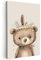 MuchoWow© Bilder 60x90 cm Kinderzimmer Deko Modern Wandbild Kunstdruck auf Leinwand Bild Schlafzimmer über Bett Room Decor Geschenke Bär - Boho - Indianergewand - Kinder - Tiere