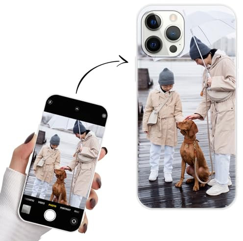 Yoedge Personalised Phone Case for iPhone 12 Pro Max 6.7, Personalised Image Photo Custom Design Flexible Soft TPU Silicone Rubber Shockproof Bumper Cover for Girls Women for iPhone 12 Pro Max, White