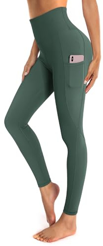 OUGES Womens High Waist Yoga Pants with Pockets Workout Running Gym Leggings