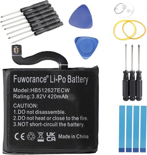 Fuworance Batteria di ricambio 420 mAh 3.82 V HB512627ECW compatibile con Huawei Watch 2, Watch 2 Pro, Watch GT+ Telefono Litio-polimero Batteria