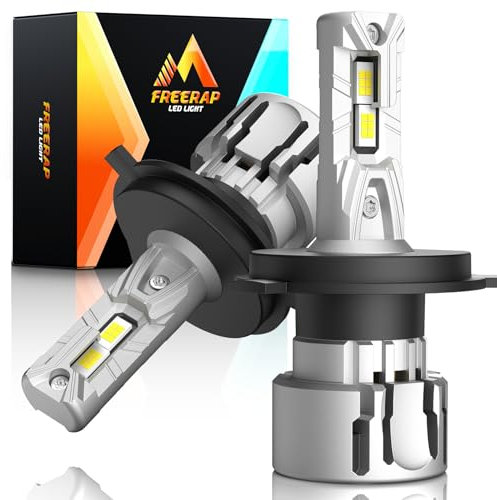 FREERAP H4 LED Headlight Bulb, 30000LM 6000K Cool White 9003/HB2 Headlight Bulbs, High Low Beam LED Kit, Plug and Play Halogen Replacement, IP68 Waterproof, Pack of 2(H4/9003/HB2)