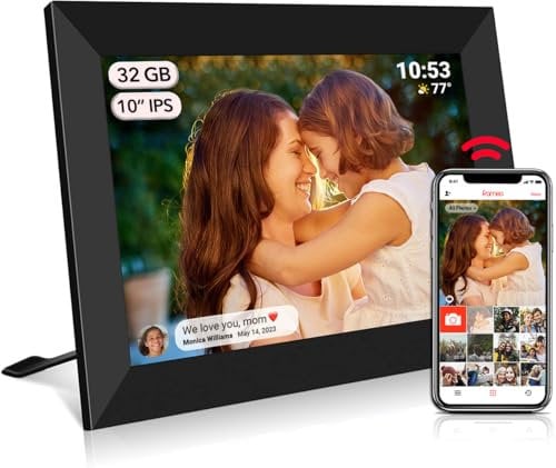 Frameo Digital Picture Frame Digital Photo Frame WiFi 32GB 10.1 inch Photo Frame 1280x800 HD IPS Touch Screen Auto-Rotat Built in 32GB Storage Share Moments Instantly via Frameo App from Anywhere