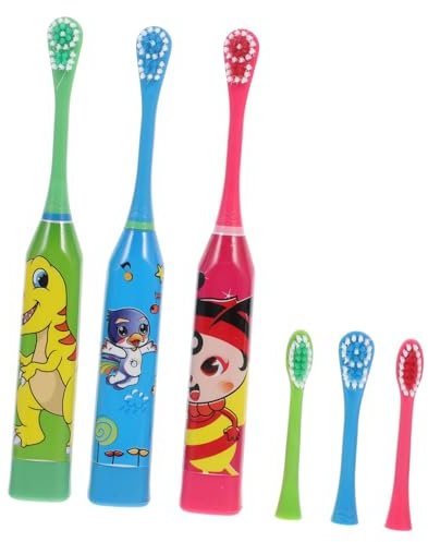 NIYANGLE 1 Set Spazzolino Elettrico Per Dente Ragazzo Viola Spazzolino Denti Bambine Scrotto Di Degli Spazzolino Da Denti a Batteria Per Spazzolino Sonico Abs