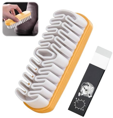 Kit de Brosse de Chaussures en Daim Comprend Une Brosse et Une Gomme, kit de Nettoyage en Daim dépoli Multifonctionnel pour l'entretien du Cuir, Brosse multifonctionnelle dépoli Gomme Daim Chaussure