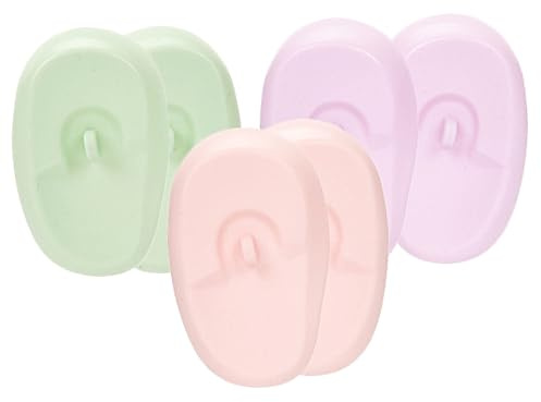 Hemobllo Protectores De Oídos Para Tinte De Cabello De Silicona 3 Pares Tamaño Resistentes Al Calor Para Peluquería y Uso Doméstico Tono Pastel