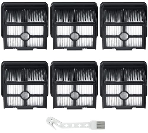 Lot de 6 filtres HEPA pour aspirateur Dreame H12 Pro/H12 Pro FlexReach/H12 Dual/H12 Pro Ultra/H13 Pro/H15 Pro/H15 Pro Heat/H15 Mix/M12/Mova M10, filtre de rechange lavable, 1 brosse