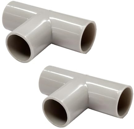 2 Pezzi Manicotto Giunto Raccordo Forma T 16mm per Tubo Rigido e Flessibile da 16mm Colore Grigio IP40