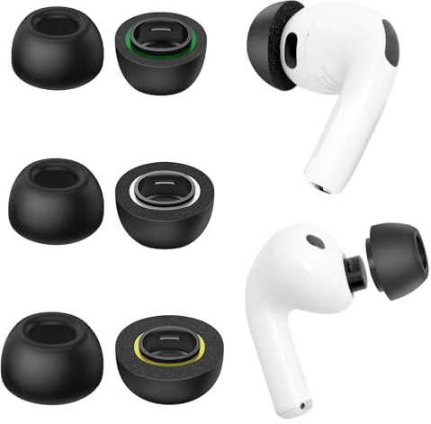 Airpods Pro 3 Memory Foam Ohrstöpsel 3 Paar (S/M/L) für AirPods Pro 3 | Memory Foam, 3 Größen S/M/L, Integriertes Mesh-Netz, Kompatibel mit Airpods Pro 3