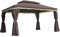 Outsunny Tonnelle de Jardin extérieur 4 x 3 m Barnum Double Toit Tente de réception avec parois et moustiquaires Marron