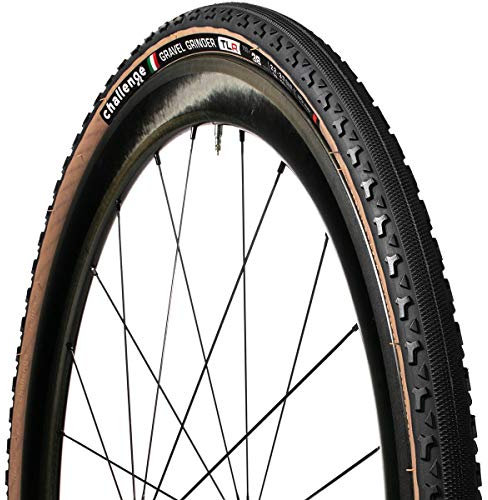Challenge Gravel Grinder Tubeless Black/Brown Superlight 33 - Neumático para Bicicleta, Unisex, para Adulto, 700 x 33 C
