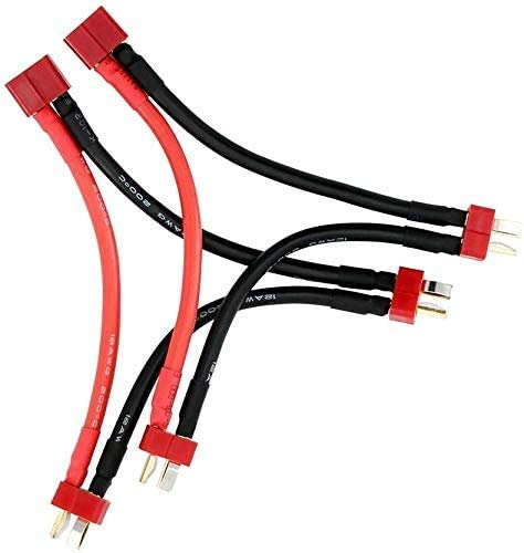 FLY RC 2 Stück Deans T-Stecker Serie Kabel mit 14awg Silikondraht EIN Buchse zu 2 Stecker für RC Lipo Batterie