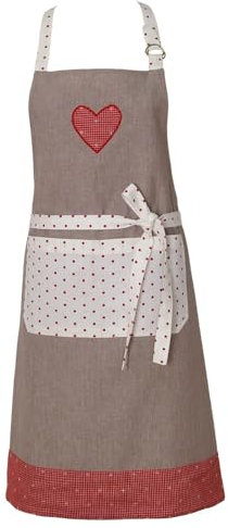 matches21 HOME & HOBBY Damen Kochschürze Landhaus-Stil ROSI grau, weiß in Premium Baumwolle Qualität