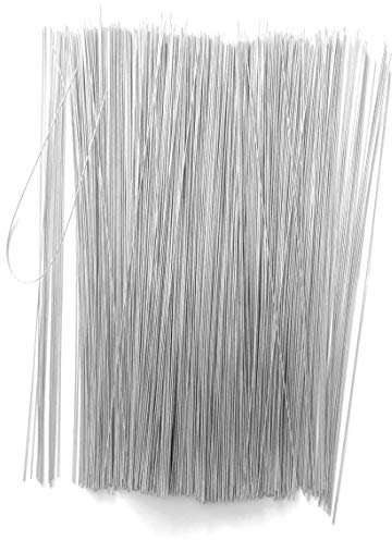 BT-Label Anhängedraht (2.000 Stück) 200 mm lang (D = 0,6 mm) Etiketten-Draht zur Befestigung von Warenanhängern, Anhängeetiketten, ein glatter Eisendraht verzinkt