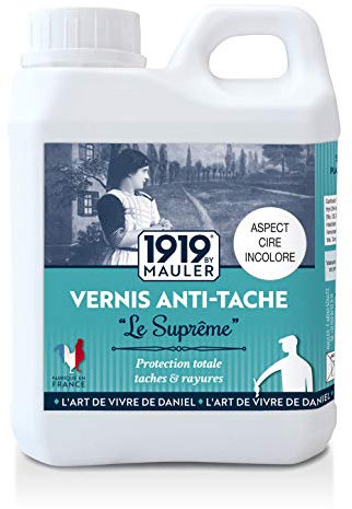 1919 BY MAULER - Vernis Multisupport Le Suprême - Aspect Cire Incolore - Produit Anti-Rayure, Anti-Tache - 4h de séchage entre chaque couche - 2,5 L