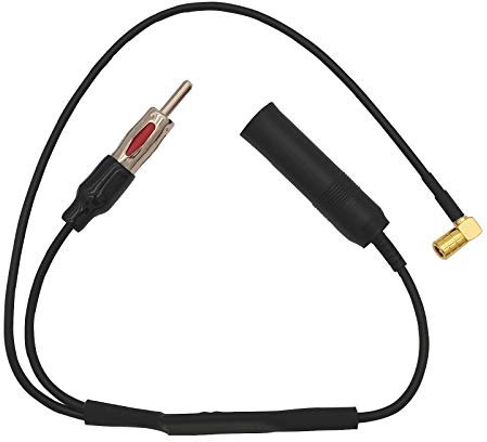 Imwell DAB Car Aerial Car Radio Antenna Splitter Din + SMB Connector FM/AM DAB Aerial Cable 12v+ Active Auto Radio Cable Compatible With Alpine JVC Pioneer Pure Highway Sony Radio Stereo