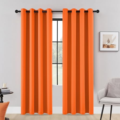 HUTO Verdunkelungsvorhänge für Schlafzimmer, 213 cm, energiesparend, wärmeisoliert, Privatsphäre, schützt die Privatsphäre, antikes Kupfer, Sonnenschutz, Vorhänge für Wohnzimmer, 1 Paar, 132 x 213 cm