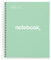 Miquelrius - Notizbuch A5 Punkte Notebook, 1 farbiger Streifen, 80 Blatt liniert mit Punkten (Dots), Papier 90 g/m² mikroperforiert mit 2 Bohrungen für 2 Ringe, Einband aus Karton, Farbe Mintgrün