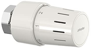 Simplex Standard Thermostatkopf TC-S3 - Weiß, Klemmanschluss, Gewinde, Einfache Einstellung vor Ort- F35342