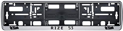 Auto Kennzeichenhalter in der Farbe Silber/Schwarz Nummernschildhalterung Auto, Nummernschildhalter Türkei Flagge 53 Rize 2 Stück