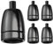 ledscom.de 5 Stück E27 Fassung, Porzellan, schwarz, 230V AC, max. 300W
