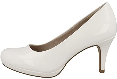 Tamaris Damen Pumps, White Patent 1 22444 29 123, 40 EU