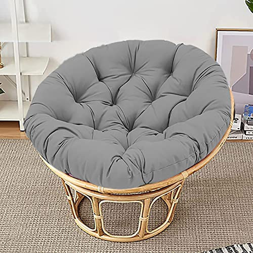 SRHWBF Papasan Stuhlkissen Faulstuhl Liege Runde Kissen Freizeit Sonnenliege Schaukelstuhl Korb Balkon Stuhl Sofa Kissen【Stuhl Nicht Enthalten】 (Gray 52 inch)
