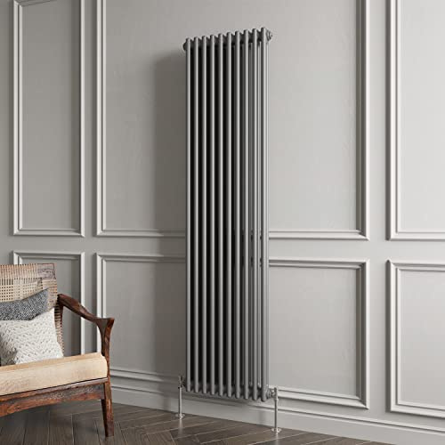 2 Column Radiator Anthracite Traditional Style 1800x470mm Vertical Vintage Radiator，Design for Bedroom, Dining Room, Living Room