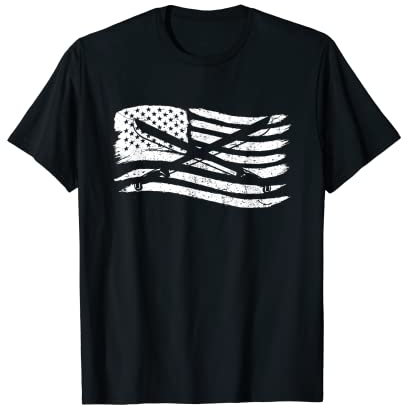 T-Shirt Bandiera Americana Con Look Vintage Machete Maglietta