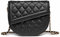 Hxixi Damen Schultertasche mit diagonaler Klappe, gesteppt, Kette, Leder, Crossbody-Tragetasche, Schwarz , Medium