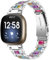 Gimuk Armband kompatibel mit Fitbit Versa 4/Fitbit Versa 3 Armband für Damen und Herren, verstellbares Metall Edelstahl Bling Ersatz Uhr Armband für Fitbit Sense/Sense 2, Small/Large, Edelstahl