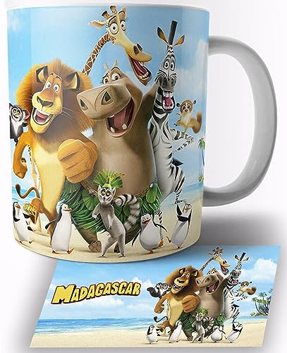 Madagascar Mort Rey Julien XIII Moto Moto Melman Keramik Becher 325ml Tasse Mug