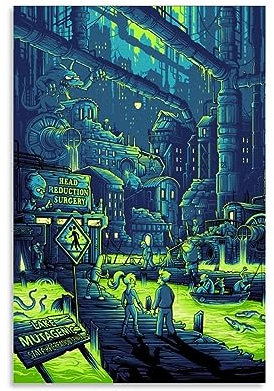 UMCHU Futurama Art Poster Dekorative Malerei Leinwand Wandkunst Wohnzimmer Poster Schlafzimmer Malerei,Wandkunst Bilddruck Moderne Familienzimmer Dekor 08x12inch(20x30cm)