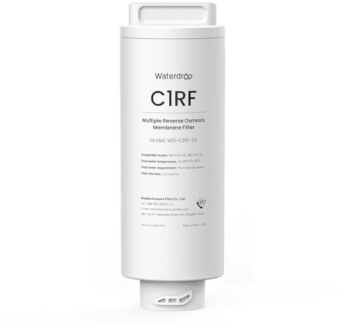 Waterdrop WD-C1RF Filtro, Sostituzione per WD-C1H Controsoffitto CoreRO System, Durata 12 Mesi