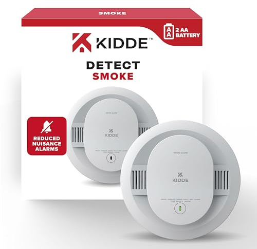 Kidde Smoke Detector, AA Battery Powered LED Status Lights, 85 dB Alarm, 5-inches, 20SDR, 1 Pack