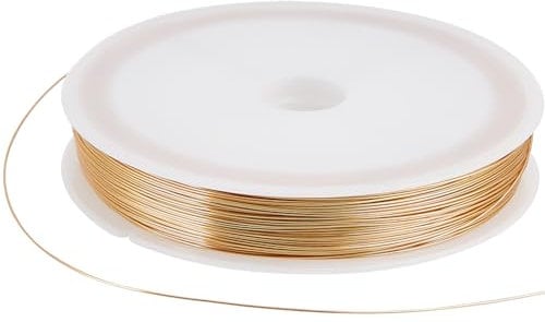 Beebeecraft 1 Rolle 80 m Kupferdraht 18 Karat Vergoldetes Messing Kupfer Basteldraht Schmuckdraht Für Die Schmuckherstellung (26 Gauge)