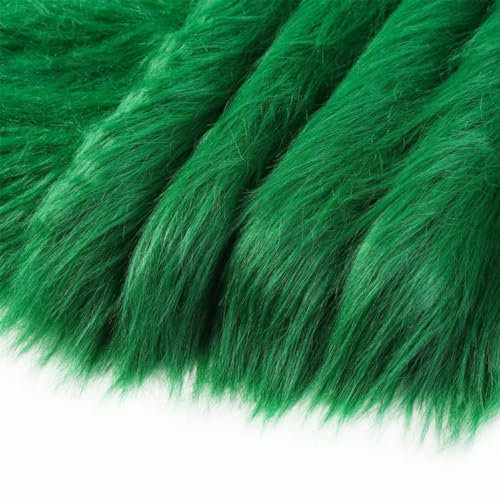 maikeduo Kunstfell Zum Basteln, 50 X 180 cm Fell Zum Basteln, Quadratischer Aufnäher Zum Kunstfell Basteln Zwergenkostüm Bodendekoration Matte Kunstleder Fell Stoff (Dunkles Grasgrün)