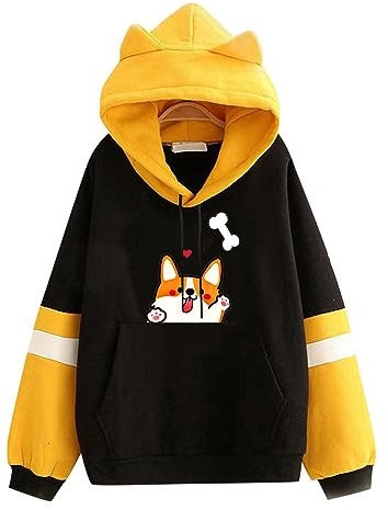 Générique Felpa con cappuccio da donna con zip – Felpa con cappuccio stampata a maniche lunghe da donna Top rosa fluo, Le Noir, XL