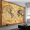 Fototapete Weltkarte Im Retro-Stil Tapeten Wandtapete, Vintage-Stil Moderne Wanddeko Design Wand Dekoration Wohnzimmer Schlafzimmer Büro Flur 200 x 140 cm (B x H) Wandtapete Poster Tapete