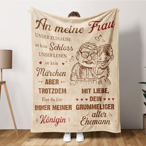 Hochzeitstag Geschenke für Frauen, Geburtstagsgeschenk für Ehefrau, Geschenk Ehefrau Kuscheldecke, Geschenke für Meine Frau, Ich Liebe Dich Geschenke für Frauen
