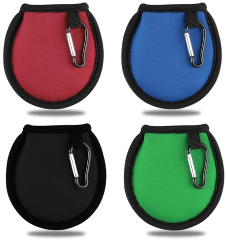 MUZHUPGUZ 4 Stück Golfbälle Reiniger Tasche, Tragbare Golfball Reinigungstasche, Golfball Tasche Golf Zubehör, wasserdicht Golfball Reiniger Waschtasche mit Karabiner, Golf Geschenke für Golfer