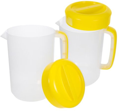 JECOMPRIS 2stücke Eisteekanne Aus Kunststoff Mit Deckel Wasserspender Für Kühlschrank Getränkekrug Mit Tragegriff Saftbehälter Für Kalte Getränke Für Camping Und Familie