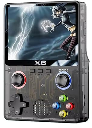 NULA X6 - Consola de juegos portátil retro con tarjeta TF de 32 G, más de 10.000 juegos, más de 11 emuladores, pantalla IPS de 3,5 pulgadas, portátil, de bolsillo, arcade retro