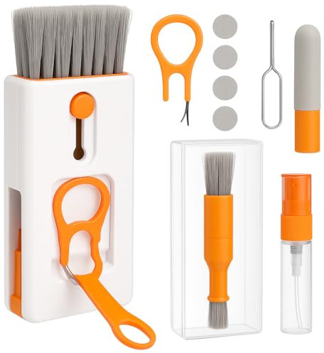 Kit de Limpieza para Teclado, Set Multifuncional 11 en 1 para PC, Cepillo Limpiador con Extractor de Teclas, para Portátiles, Teléfonos y Auriculares