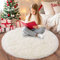 Chicnix Hochflor Teppich Rund 160 cm, Teppich Wohnzimmer Shaggy Langflor, Moderner Plüsch rutschfest Weich Flauschig Bettvorleger für Kinderzimmer Schlafzimmer, Creme