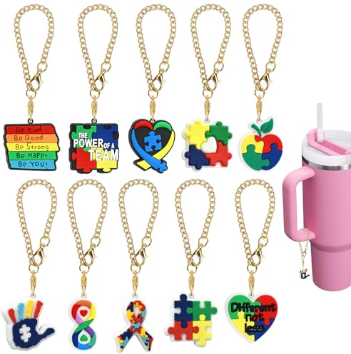 Pabucle Charm Accessories for Stanley Cup 10 PCS Cute Handle Charm for Tumbler Gifts for Women