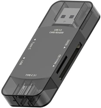 USB C USB 3.0 SD Card Reader 4 in 1 Memory SD/TF Card Reader with USB3.0 OTG, USB C Ports Compatible for PC, Laptops, MacBook Pro/Air, iPhone 15, iMac Pro,Surface